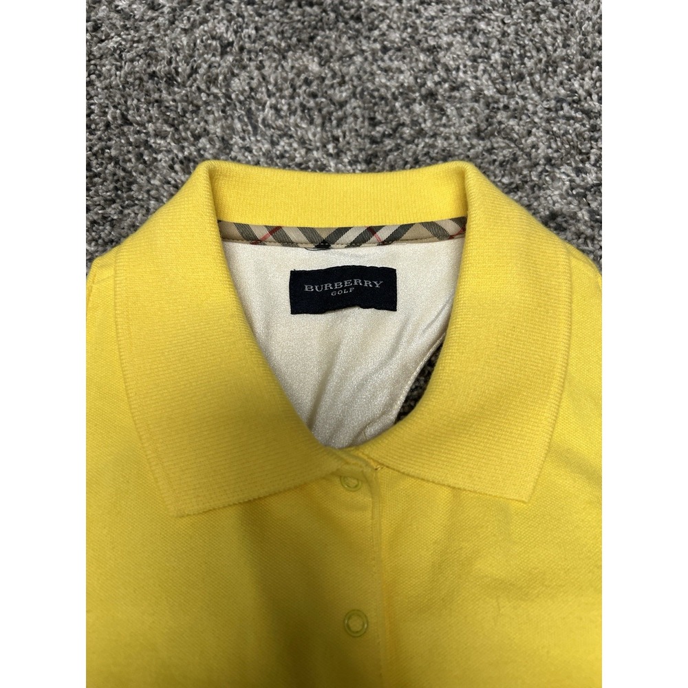 Vintage Burberry Golf Sleeveless Polo Top Yellow Racerback Tennis - Picture 2 of 11